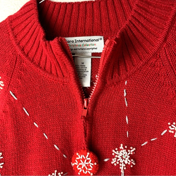 Vintage Tiara International Christmas collection snowman cardigan ugly sweater - Picture 3 of 4